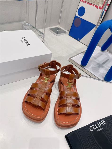 celine clea triomphe sandals|Celine heeled sandals.